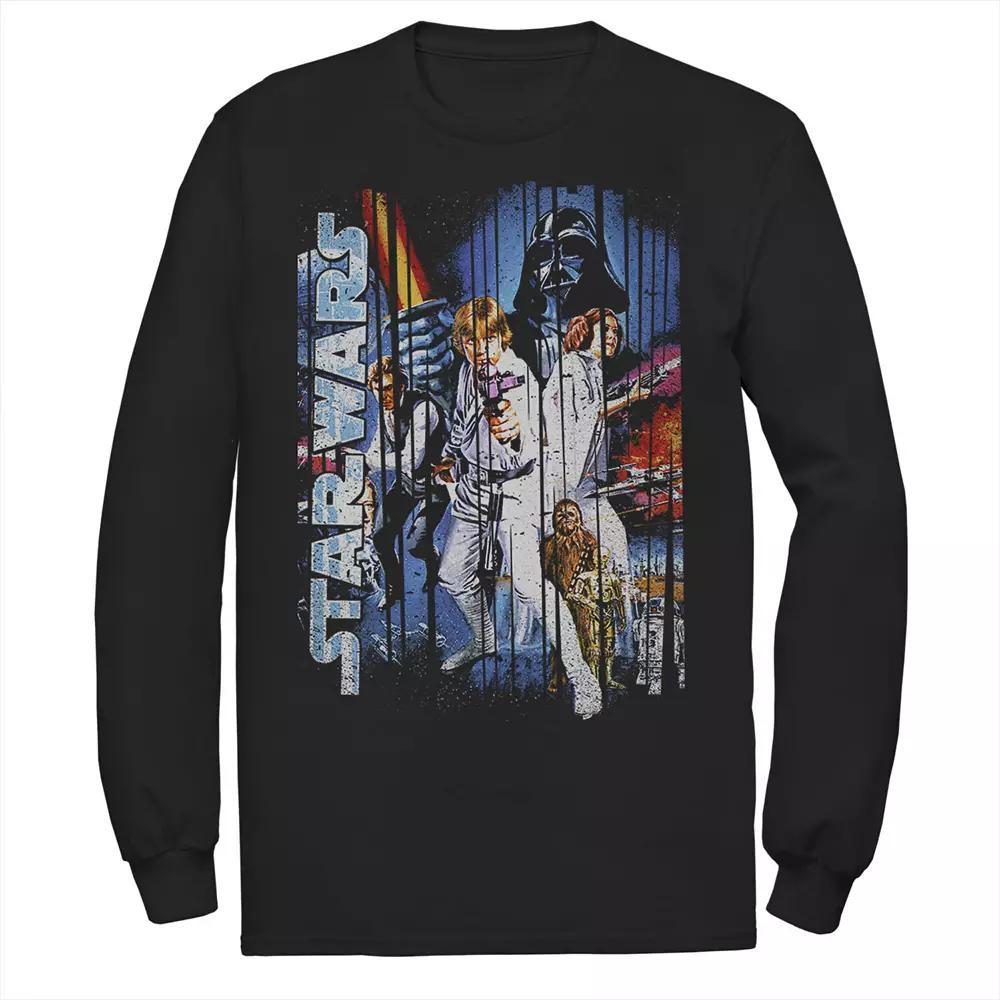 Men's Star Wars Classic Group Shot Striped Poster Tee,  Product Image