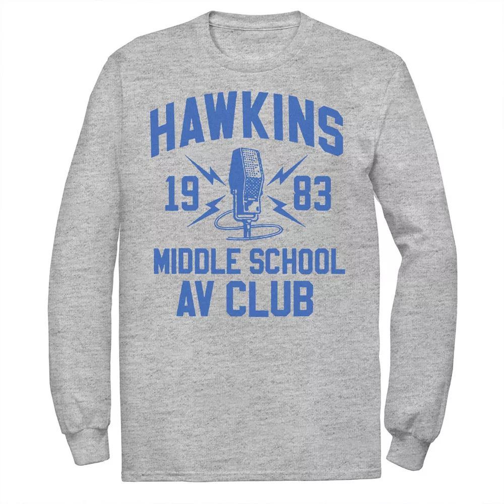 Men's Stranger Things Hawkins Middle School AV Club 1983 Tee, Size: Small, Athletic Grey Product Image