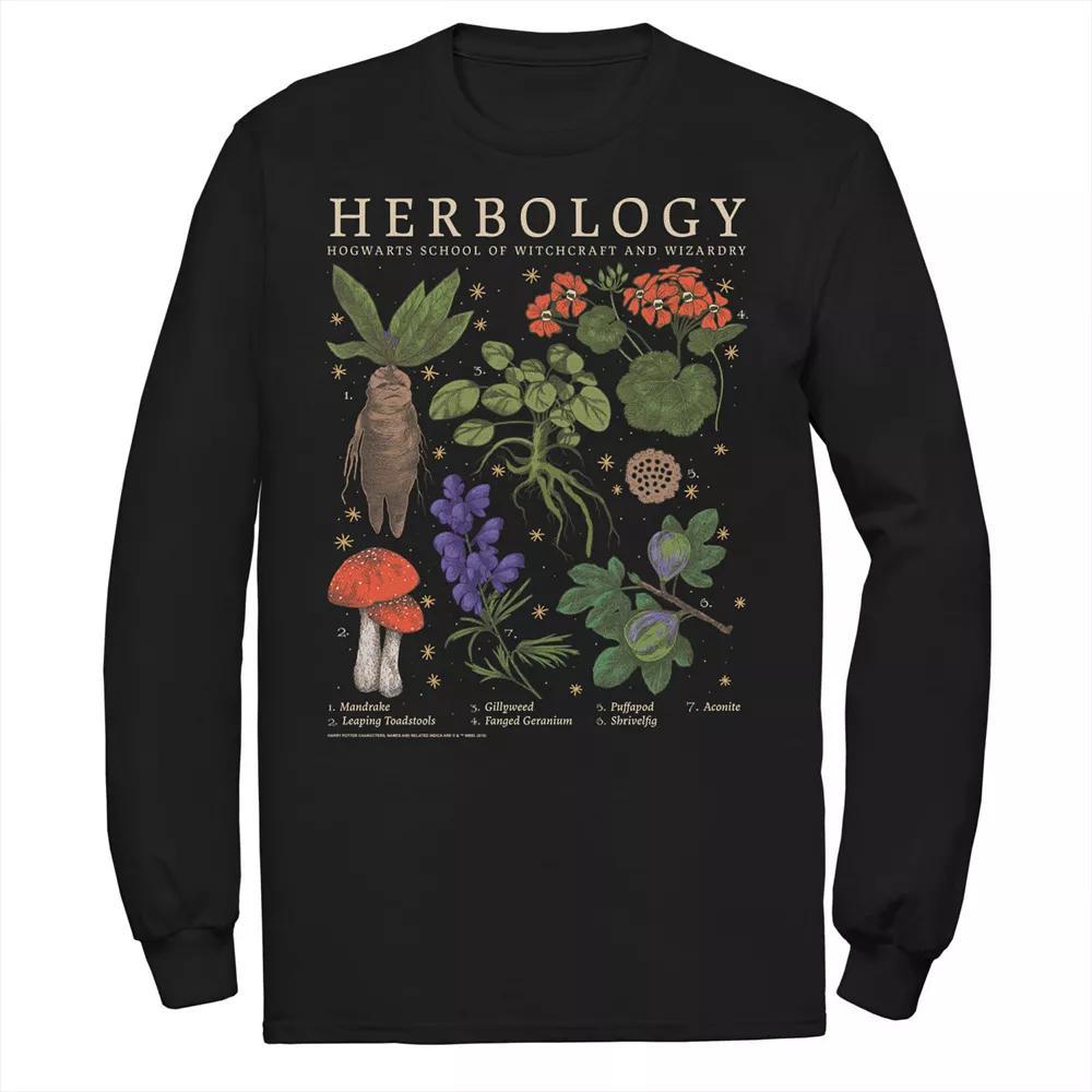 Big & Tall Harry Potter Herbology Herb Reference Grid Long Sleeve Graphic Tee, Men's, Size: 4XL, Black Product Image