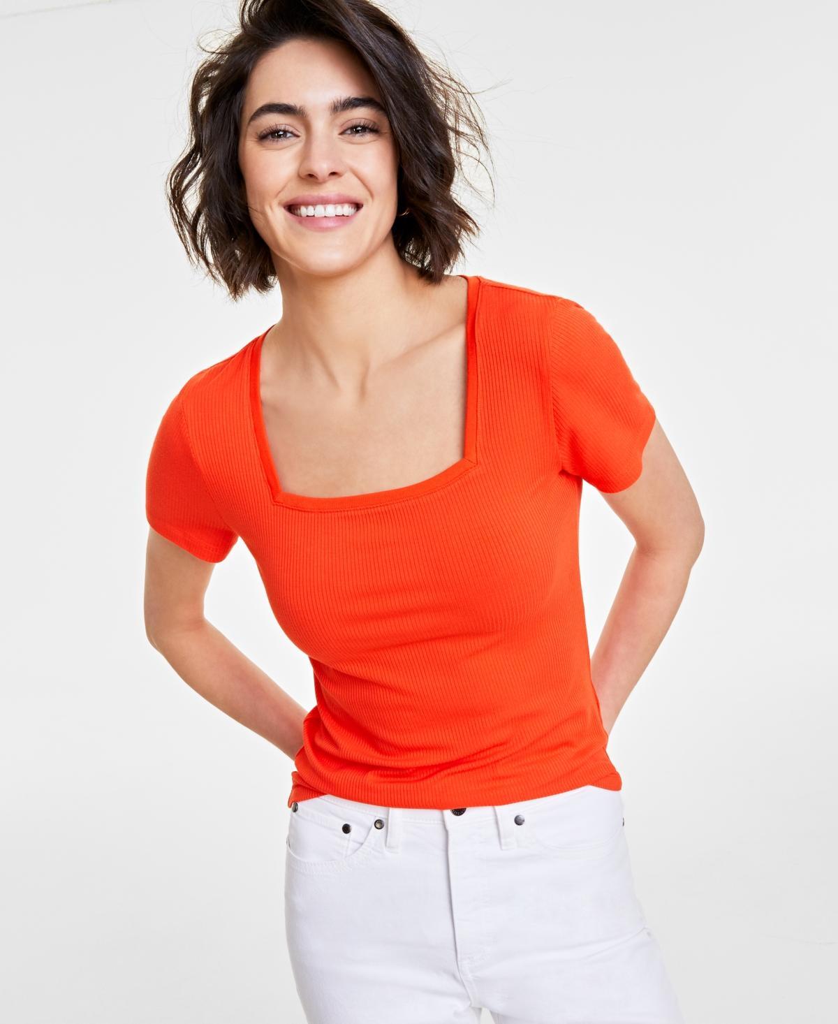 On 34ths Womens Knit Square-Neck Top, Created for Macys Product Image