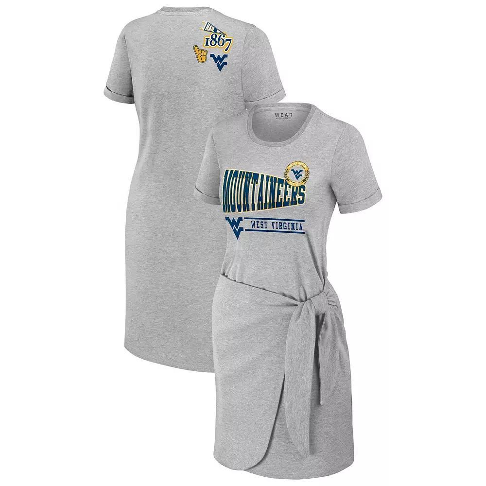 Women's WEAR by Erin Andrews Heather Gray West Virginia Mountaineers Knotted T-Shirt Dress,  Product Image