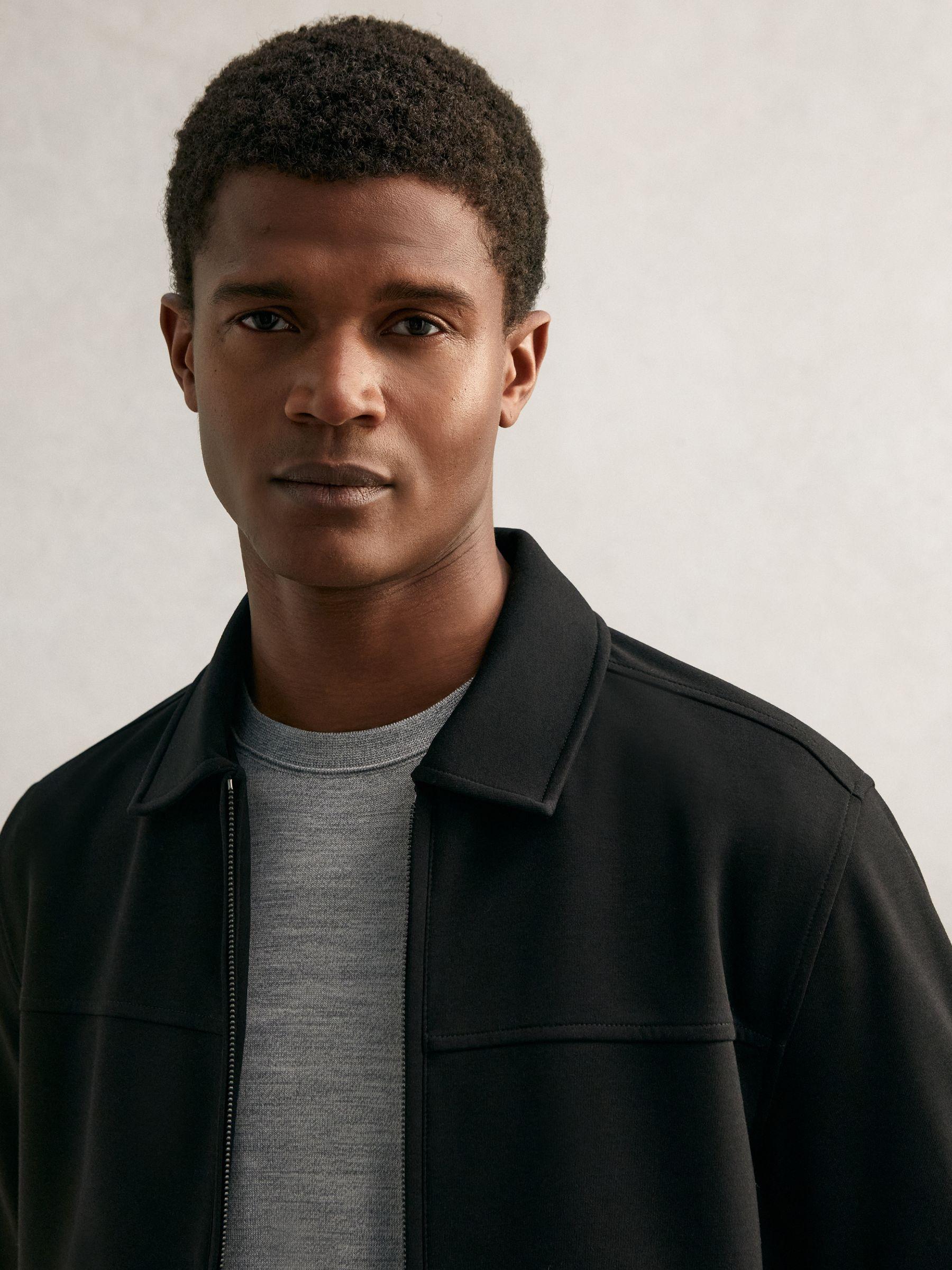 Interlock Zip Through Overshirt in Black Product Image