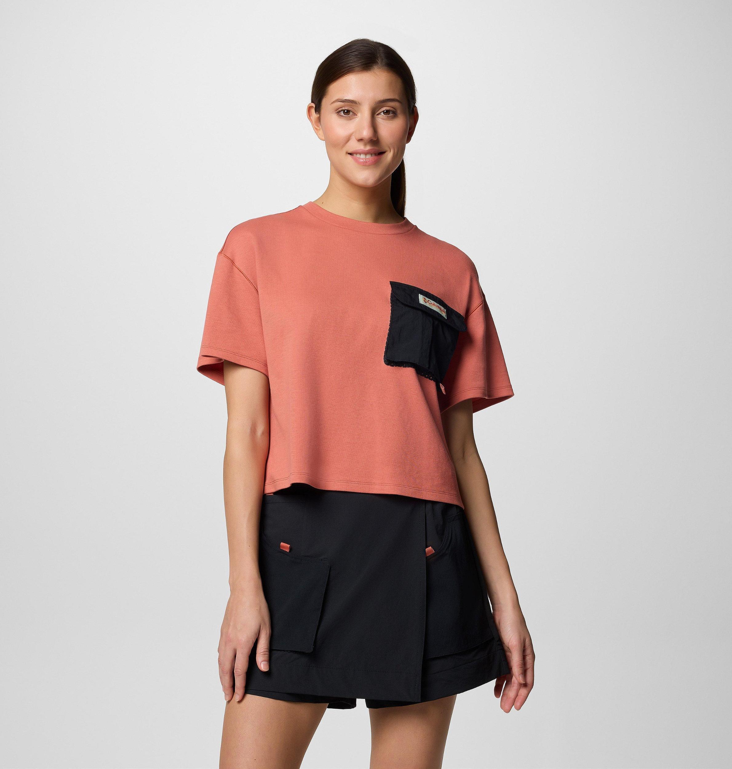Columbia Womens Cove Beach Cropped Pocket T-Shirt- Product Image
