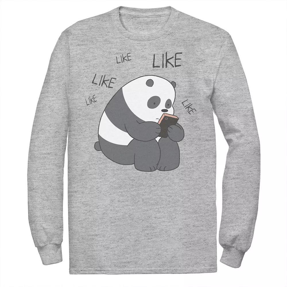 Men's Cartoon Network We Bare Bears Like Like Like Texting Long Sleeve Tee,  Product Image