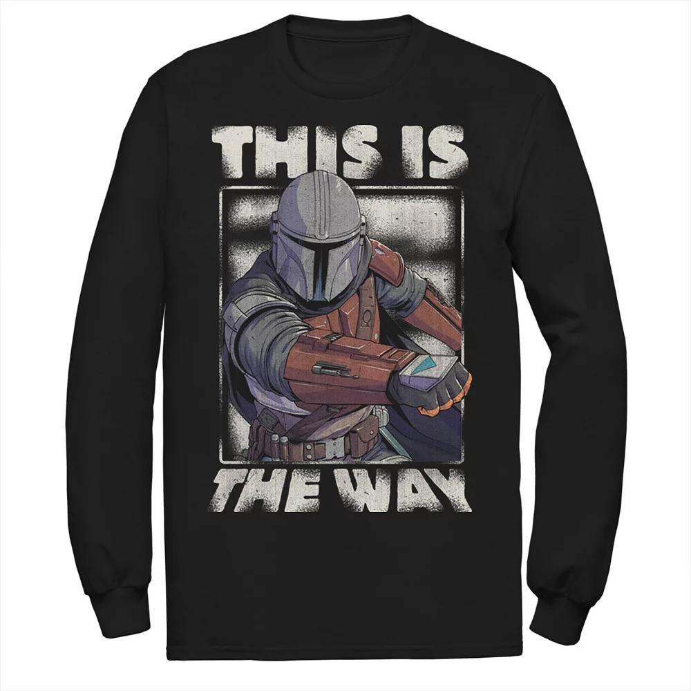 Men's Star Wars The Mandalorian This Is The Way Portrait Long Sleeve Graphic Tee, Size: Medium, Black Product Image