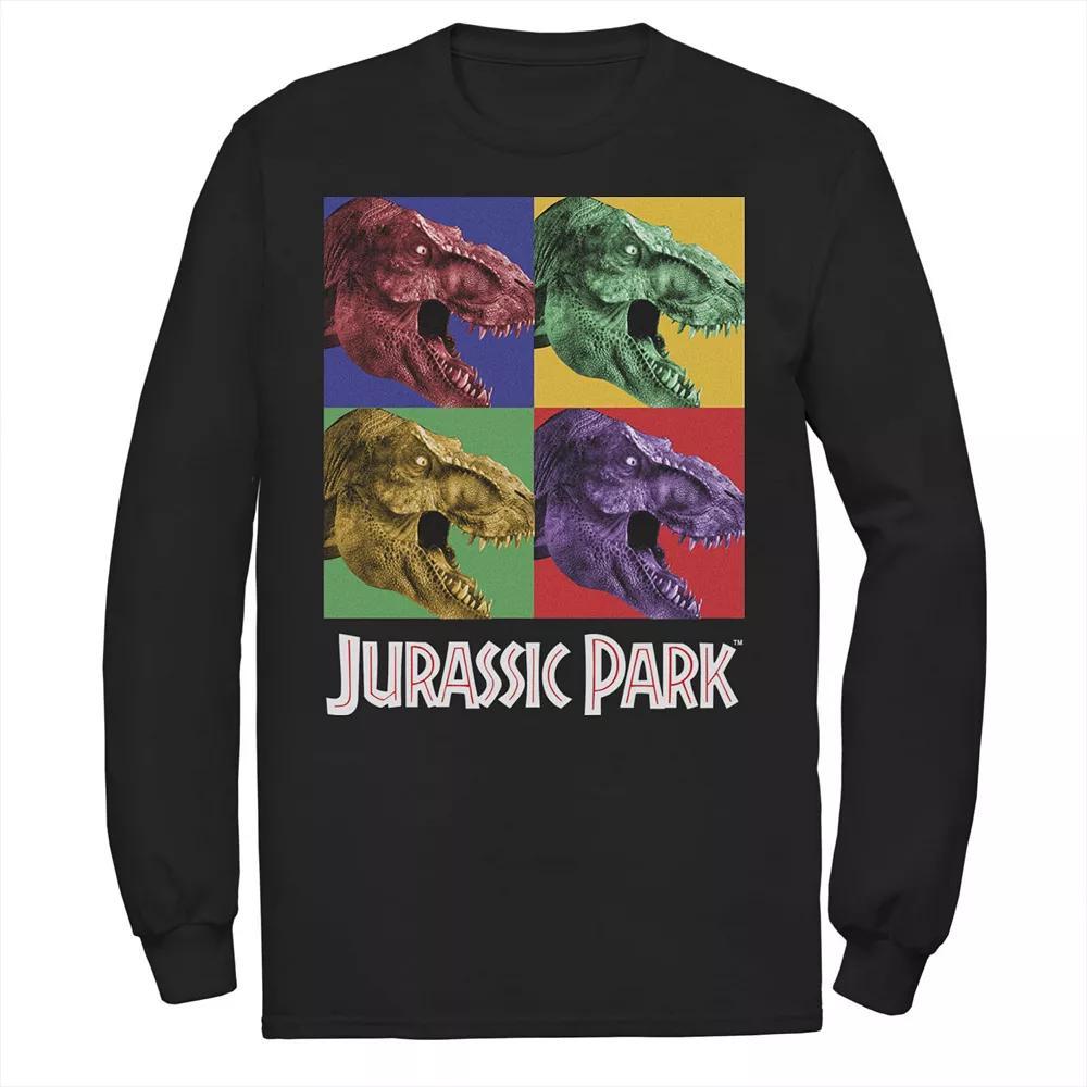 Men's Jurassic Park Four Square Dino Pop Art Style Tee, Size: Large, Blue Product Image