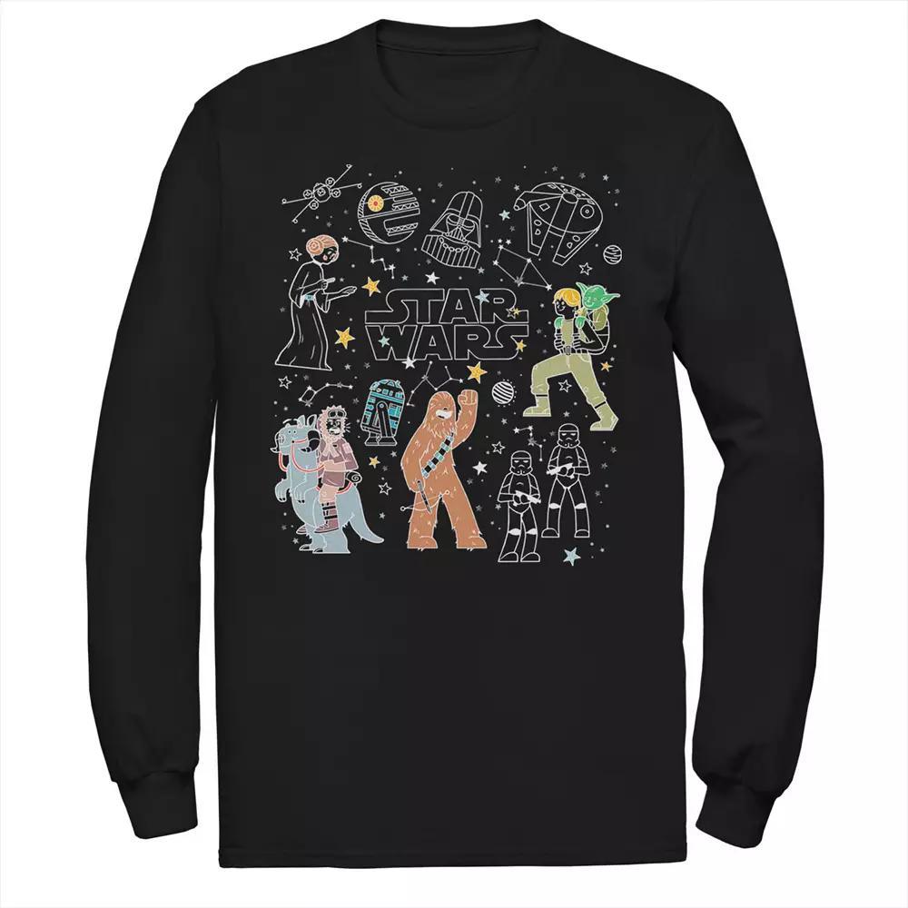 Men's Star Wars Group Shot Constellation Doodles Tee,  Product Image
