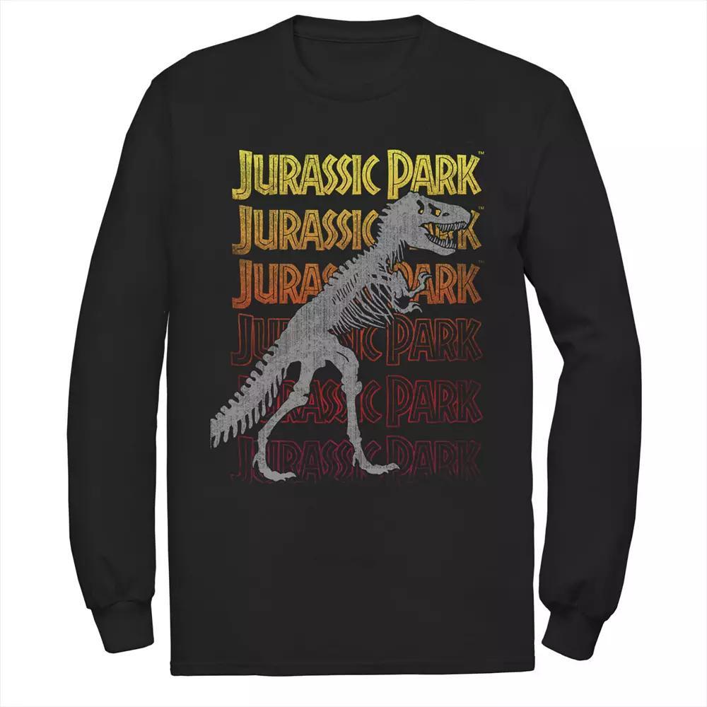 Men's Jurassic Park T-rex Skeleton Over Gradient Text Tee,  Product Image
