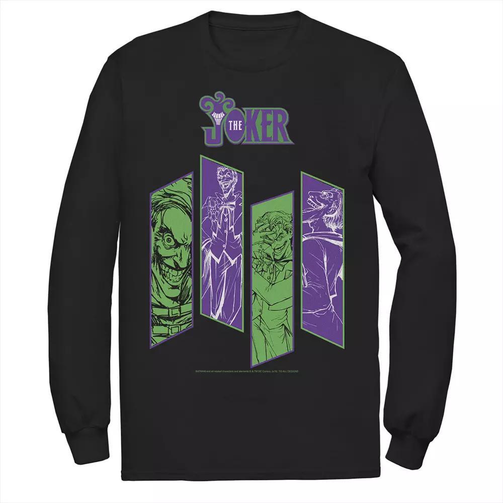 Men's DC Comics The Joker Portrait Panels Long Sleeve Graphic Tee,  Product Image