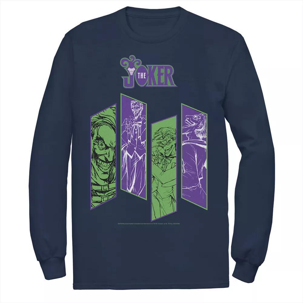 Men's DC Comics The Joker Portrait Panels Long Sleeve Graphic Tee,  Product Image