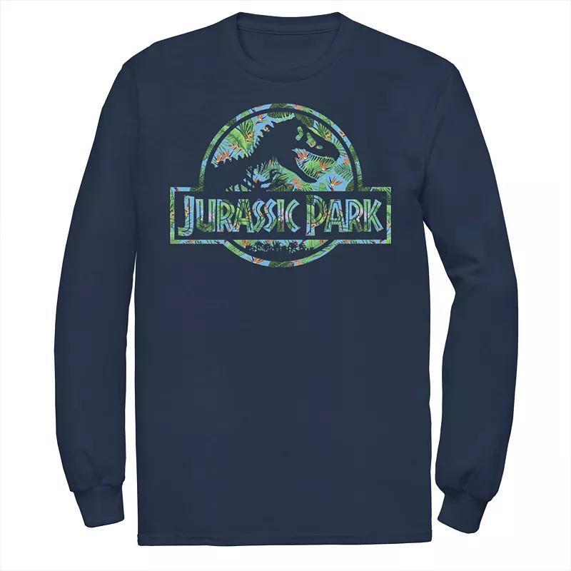 Men's Jurassic Park Distressed Original Park Logo Long Sleeve Graphic Tee, Size: 3XL, Black Product Image