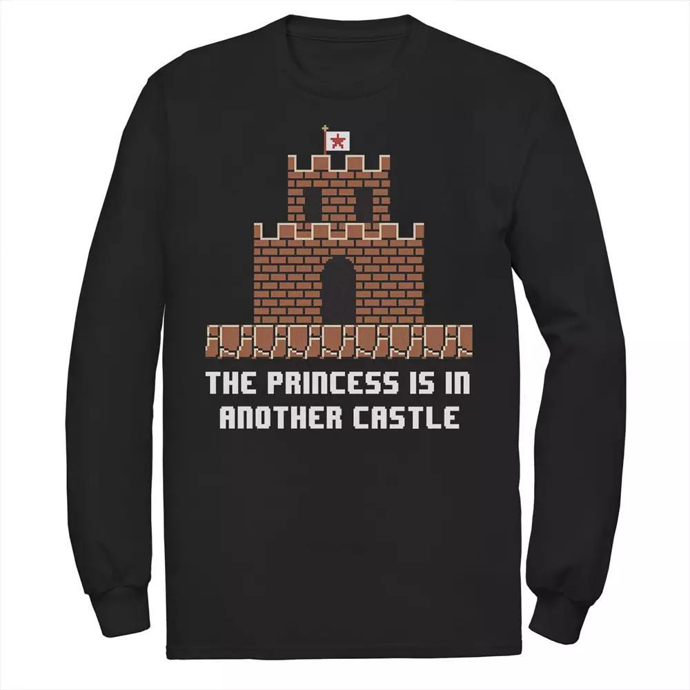 Men's Super Mario The Princess Is In Another Castle Tee, Size: Large, Black Product Image