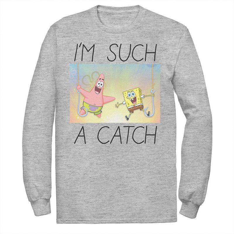 Men's Spongebob I'm Such A Catch Portrait Long Sleeve Tee,  Product Image