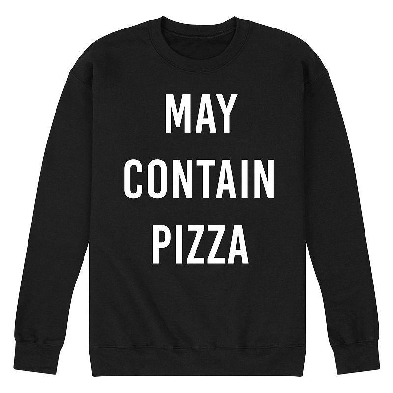 Men's May Contain Pizza Fleece Sweatshirt, Size: Small, Pink Product Image