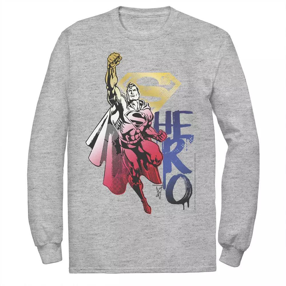 Men's DC Comics Superman Spray Paint Hero Tee, Size: XL, Athletic Grey Product Image