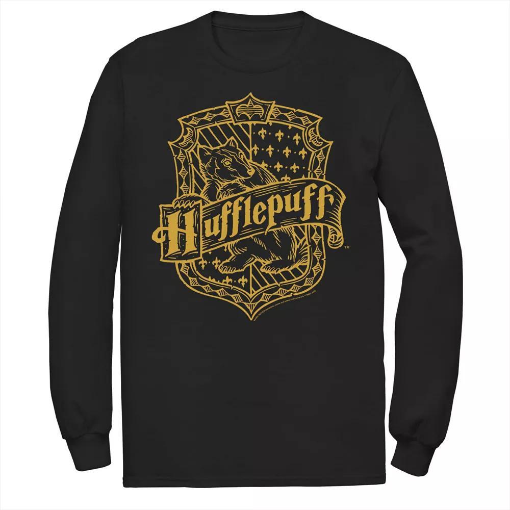 Men's Harry Potter Hufflepuff Dark Detailed Crest Tee, Size: Large, Black Product Image