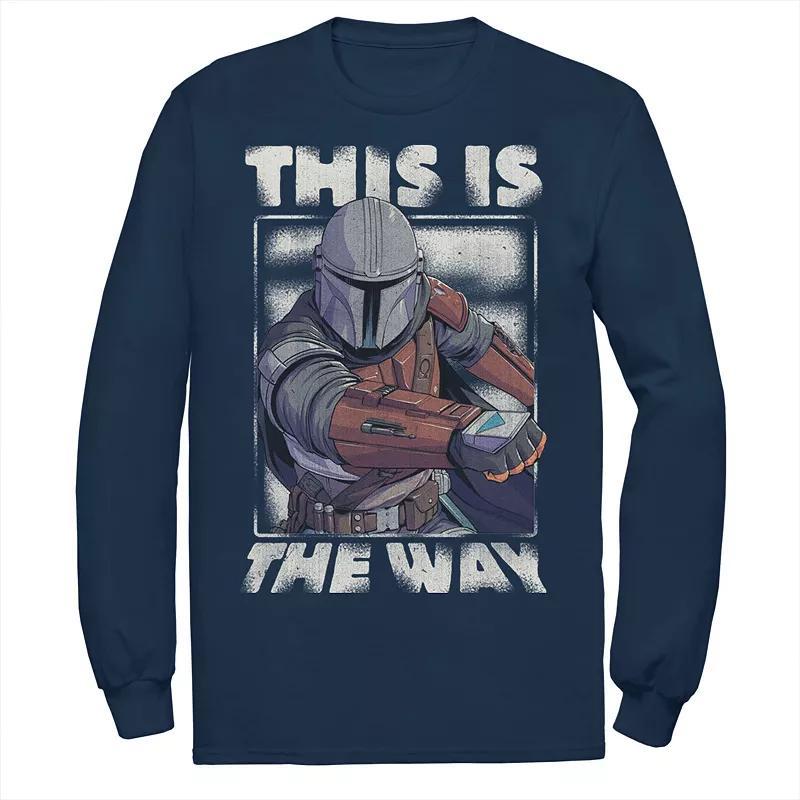 Men's Star Wars The Mandalorian This Is The Way Portrait Long Sleeve Graphic Tee, Size: Medium, Black Product Image