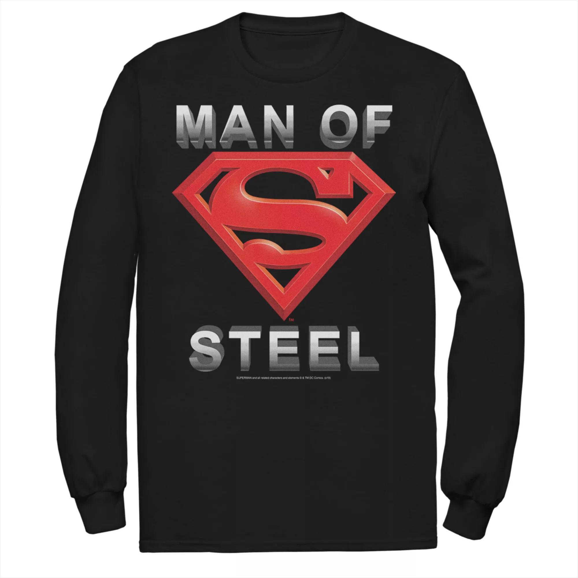 Men's DC Comics Superman Man Of Steel Text Logo Tee,  Product Image