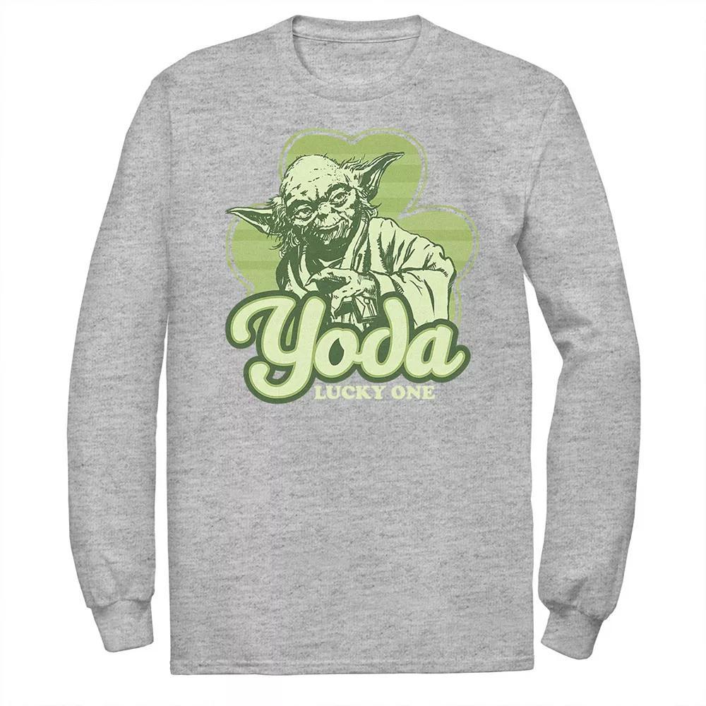 Men's Star Wars Yoda Lucky One Clover St Patrick's Day Tee, Size: Medium, Athletic Grey Product Image