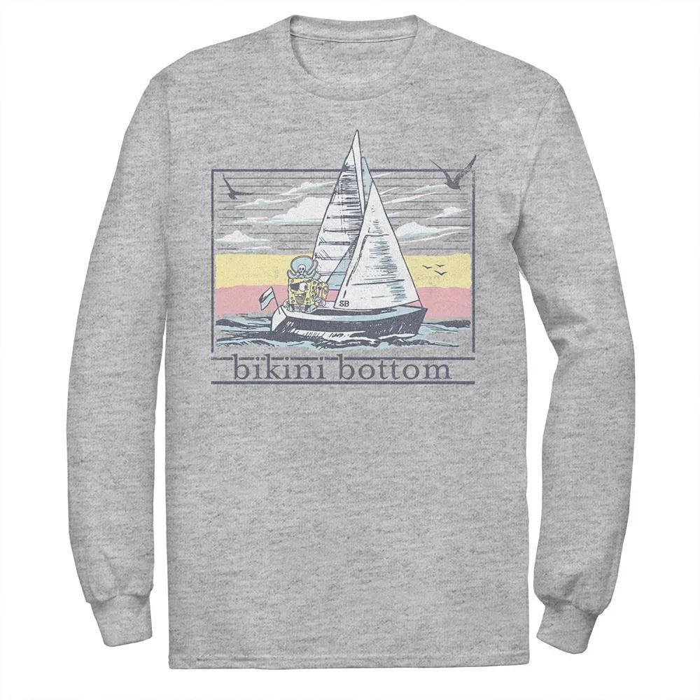 Men's SpongBob SquarePants Sail Ship Poster Tee, Size: Medium, Athletic Grey Product Image