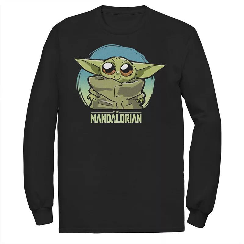 Men's Star Wars The Mandalorian The Child Cute Blue Hue Tee, Size: XL, Black Product Image