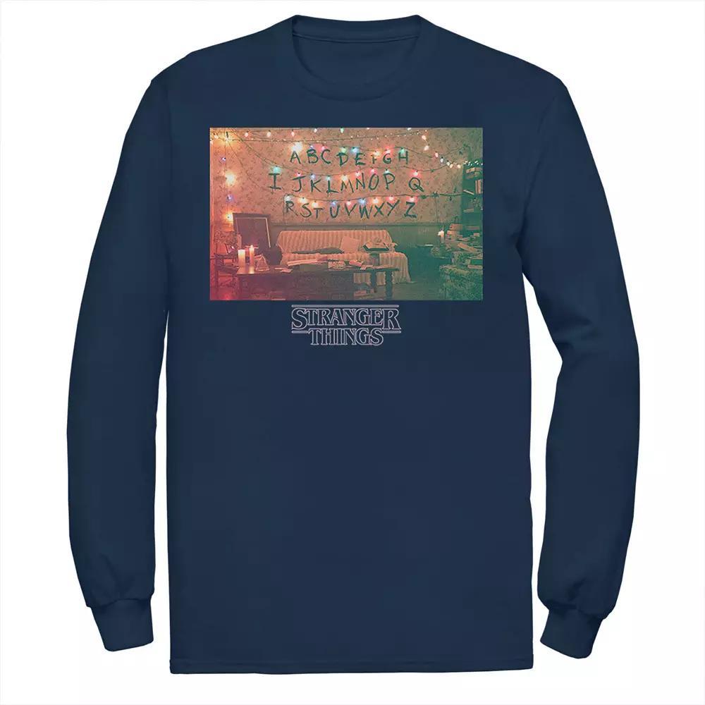 Men's Stranger Things Christmas Lights Portrait Tee, Size: Small, Blue Product Image