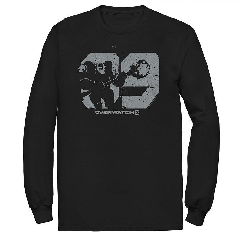 Big & Tall Overwatch 2 Reinhardt 09 Silhouette Long Sleeve Graphic Tee, Men's, Size: 5XL, Black Product Image