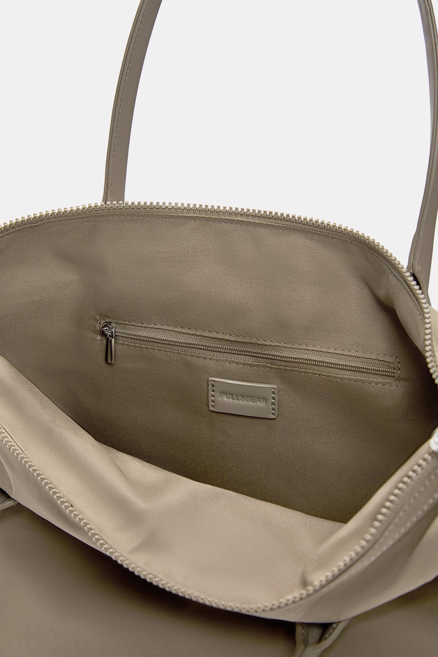 Nylon shopper bag with charm detail Product Image