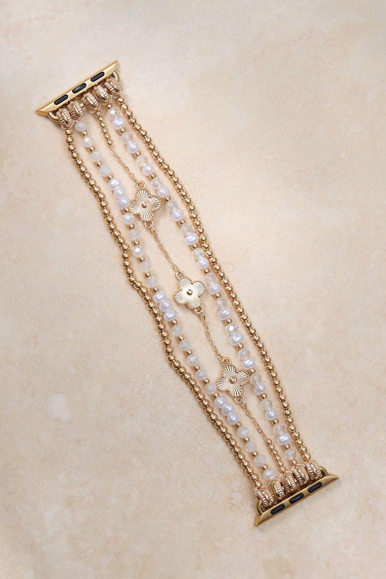 Beaded Clover Smart Watch Band Product Image