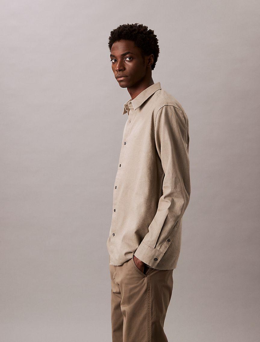 Linen Cotton Classic Button-Down Shirt Product Image
