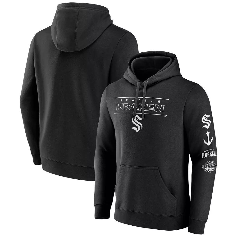 Men's Fanatics Black Seattle Kraken Bank Shot Fleece Pullover Hoodie,  Product Image