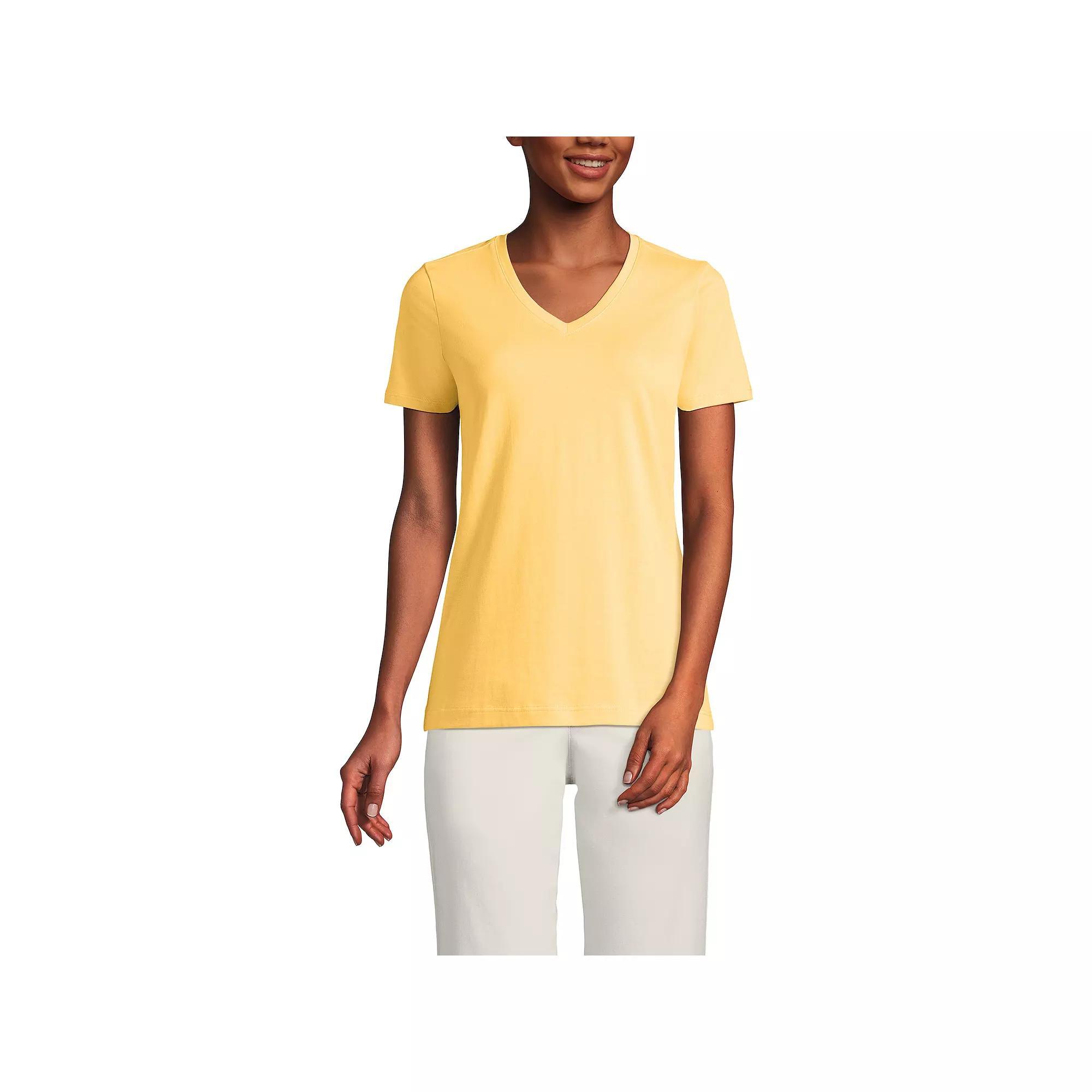 Petite Lands' End Relaxed-Fit Supima Cotton V-Neck Tee, Women's,  Product Image
