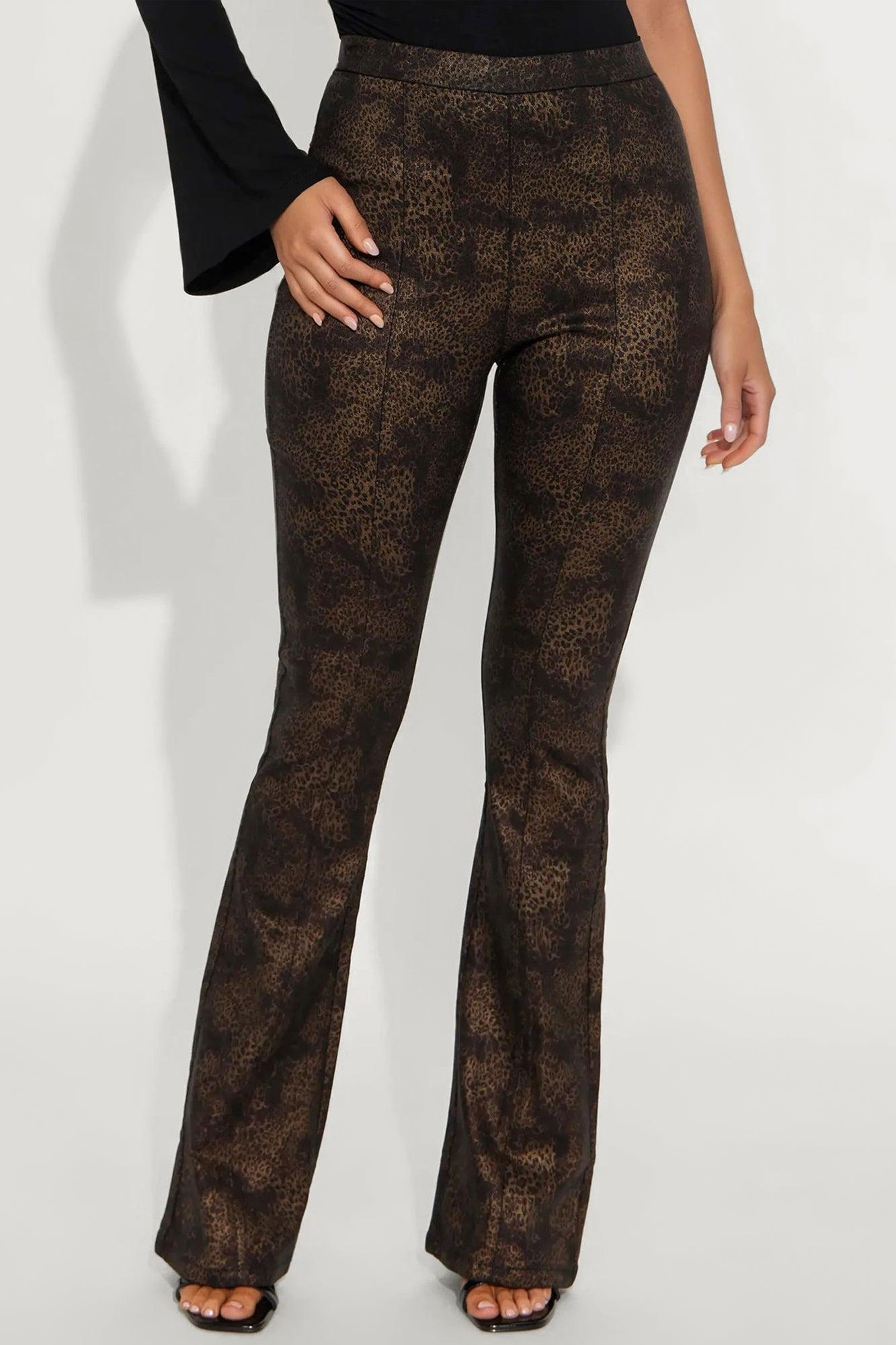 On The Hunt Leopard Flare Pant - Leopard Female Product Image