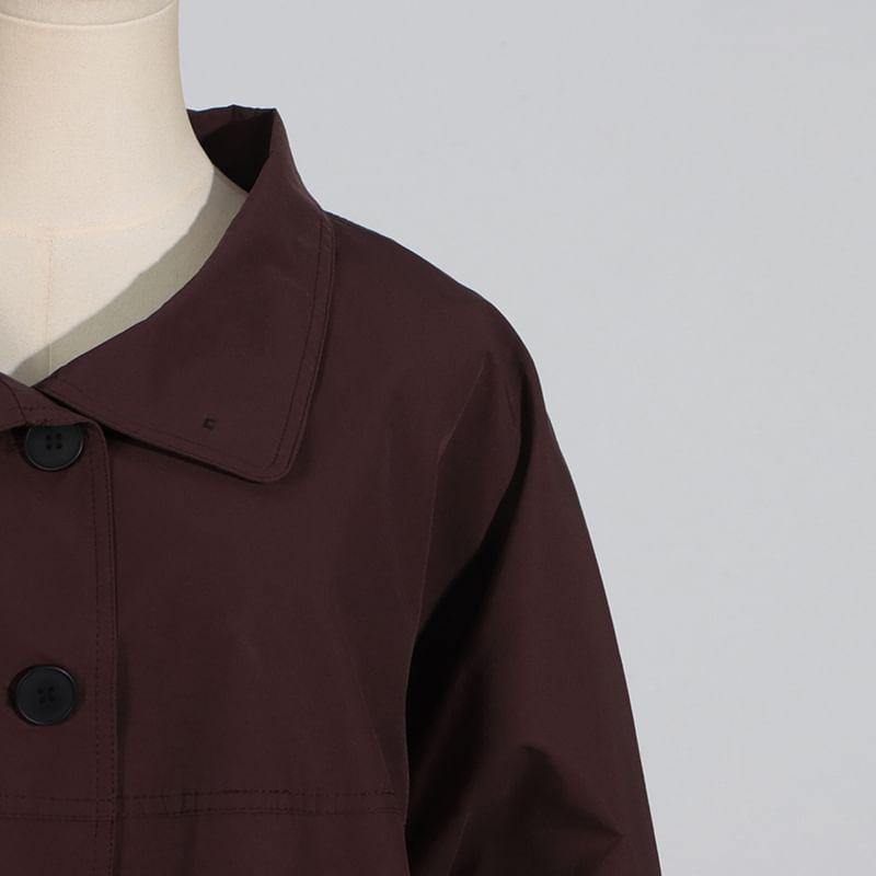 Plain Button-Up Coat Product Image