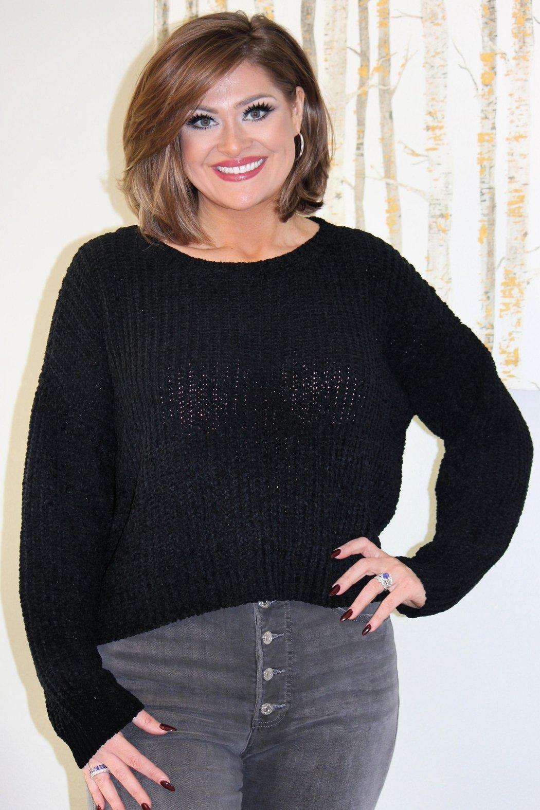 Cropped Black Sweater Product Image