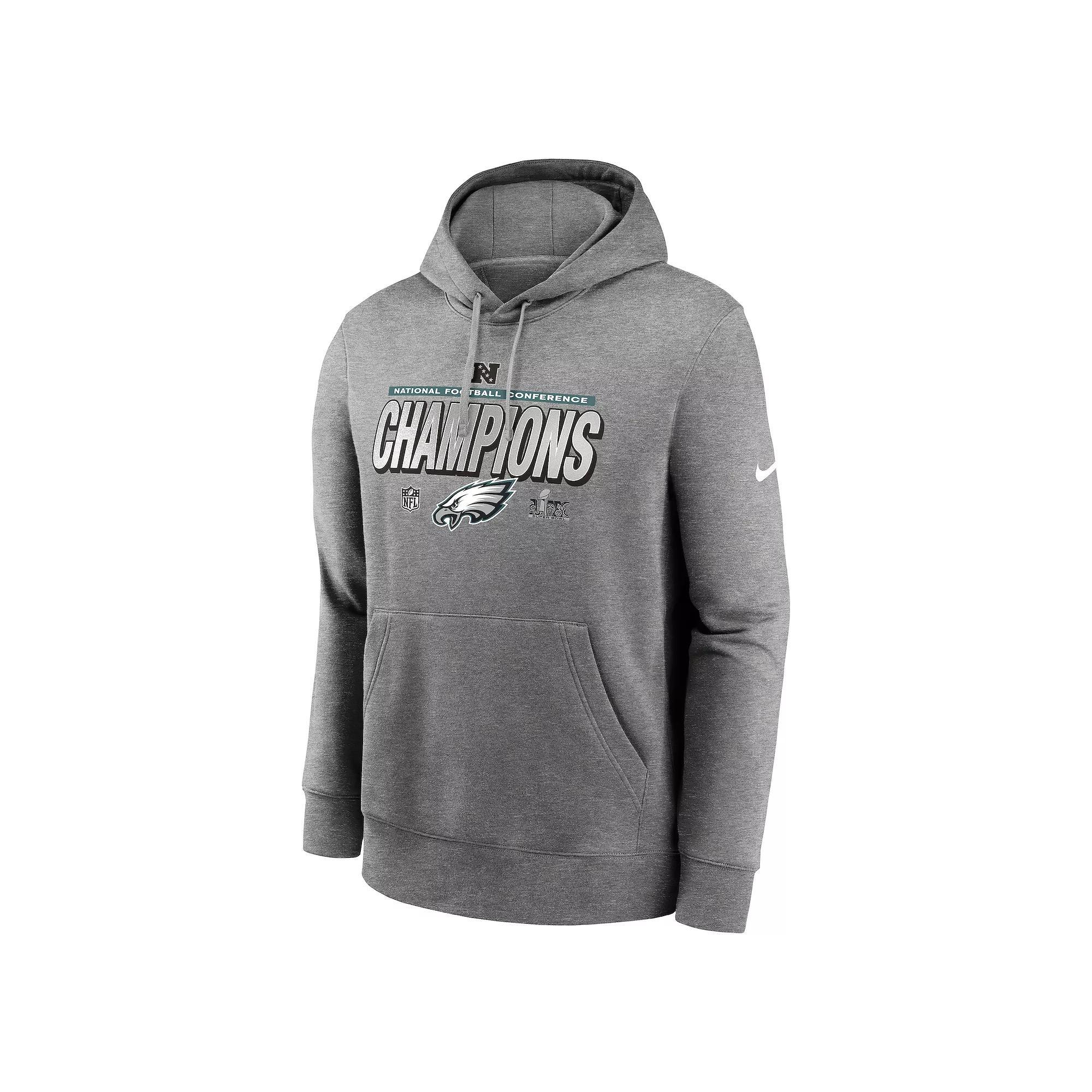 Men's Nike Philadelphia Eagles 2024 NFC Champions Locker Room Trophy Collection Pullover Hoodie, Size: XL, Char Product Image