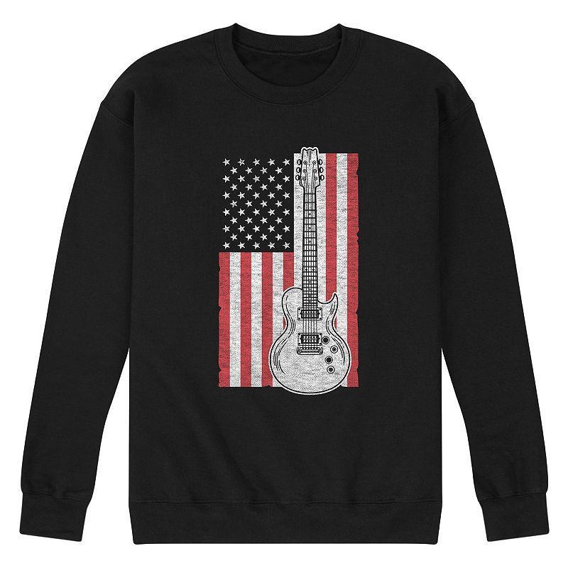 Men's USA Flag Guitar Graphic Fleece, Size: Medium, Blue Product Image