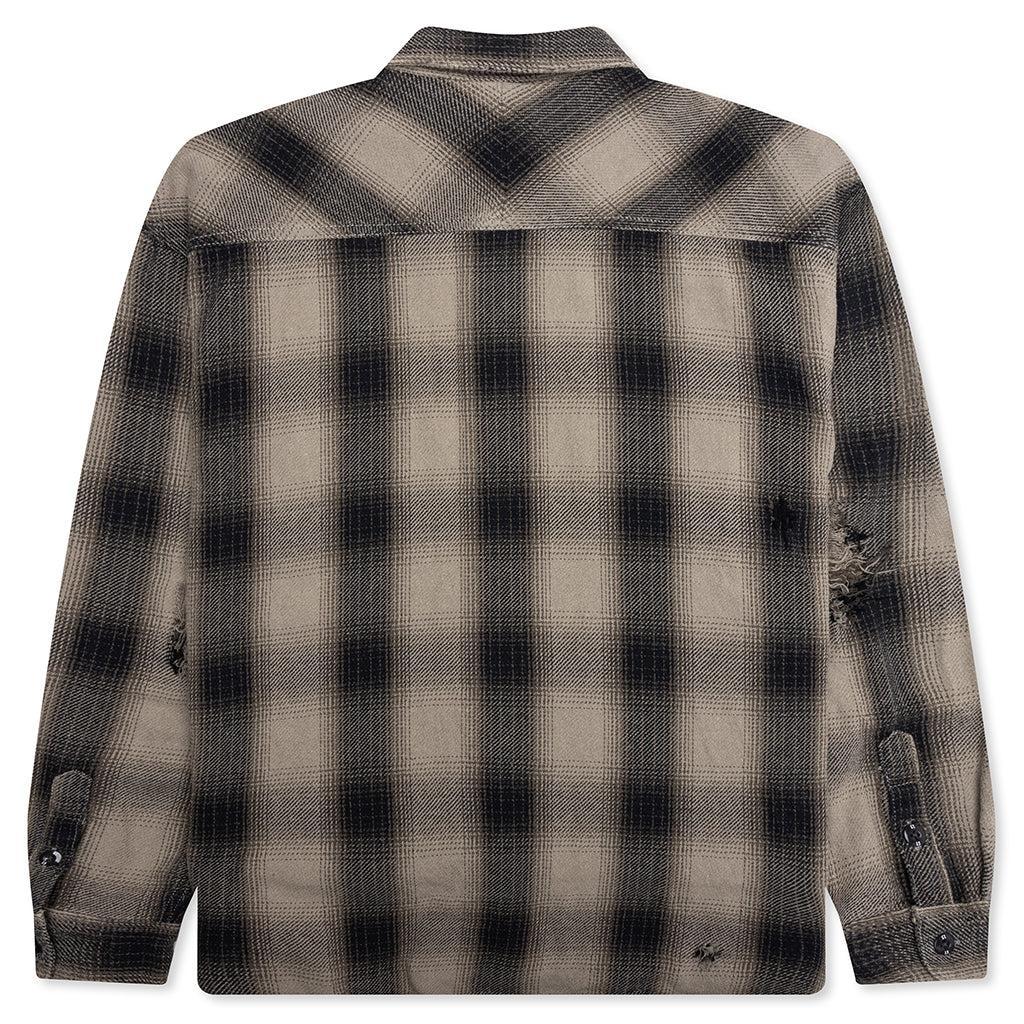 Savage Block Hombre Check Shirt LS - Greige Male Product Image