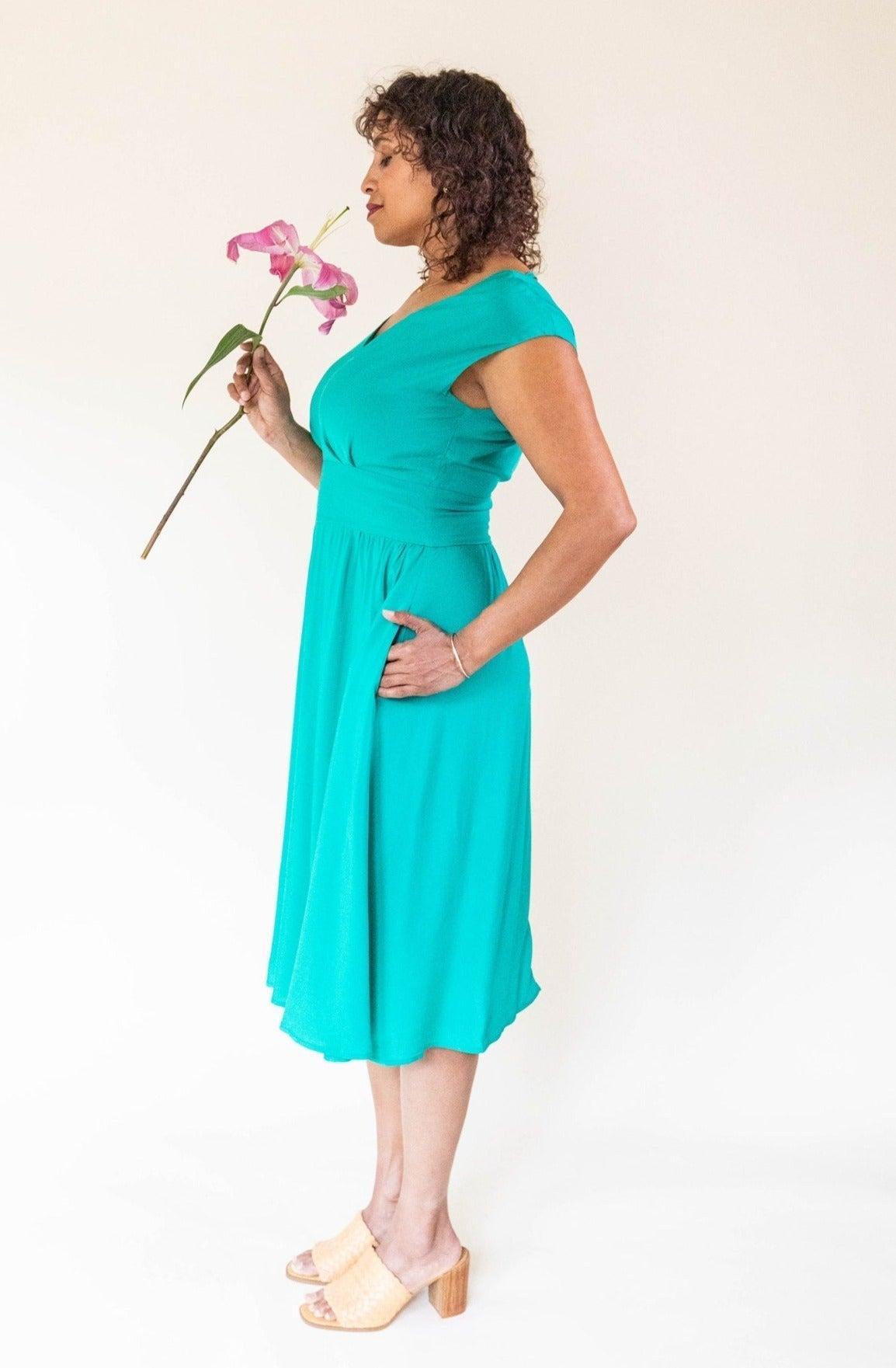 Joy dress in Teal Challis Product Image