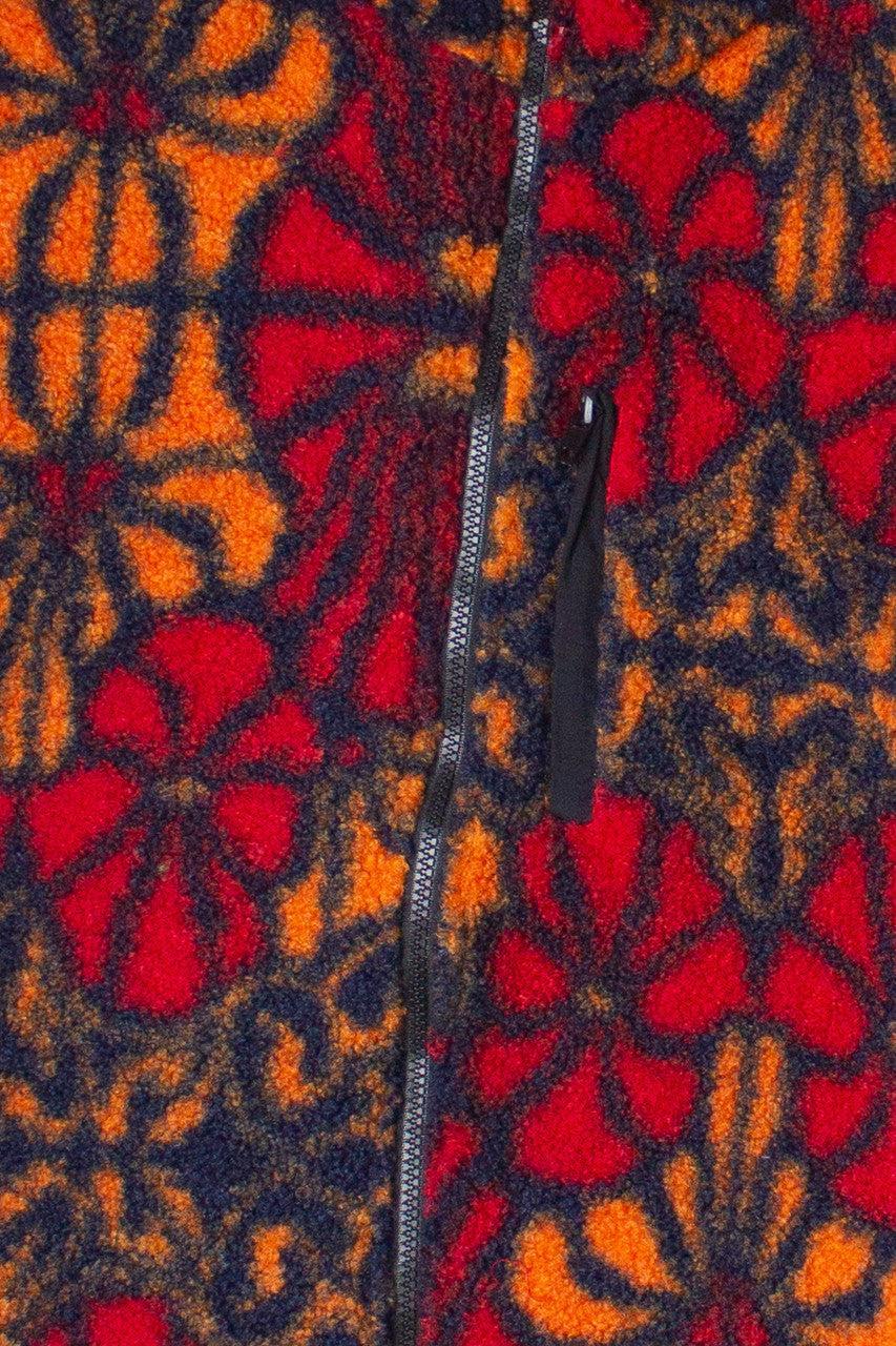 Floral Faux Sherpa Zip Up Jacket Product Image