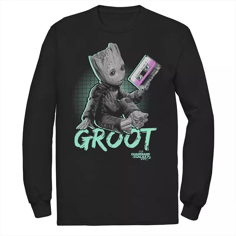 Men's Marvel Guardians Vol. 2 Baby Groot Neon Tape Tee, Size: XL, Black Product Image