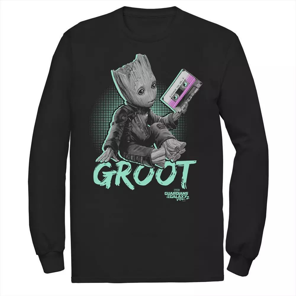 Men's Marvel Guardians Vol. 2 Baby Groot Neon Tape Tee, Size: XL, Black Product Image