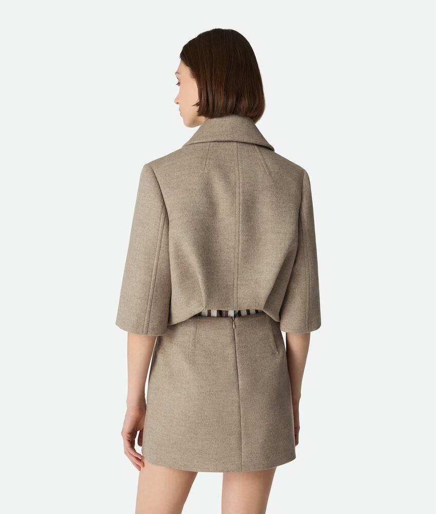 Women's Wool And Cashmere Cropped Jacket in Sandshell melange Product Image