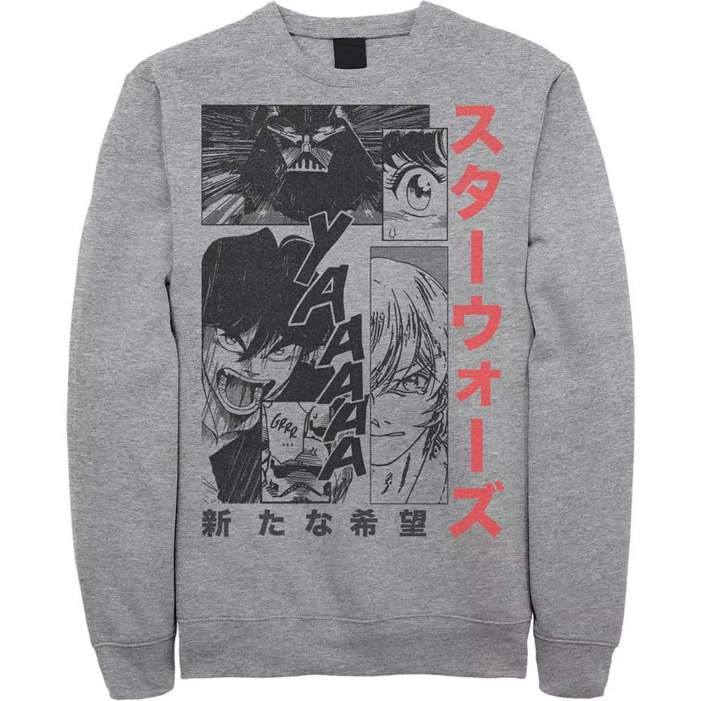 Men's Star Wars Manga Comic Panels Sweatshirt, Size: Small, Athletic Grey Product Image