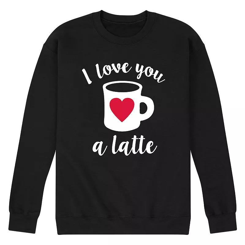 Men's Love You A Latte Sweatshirt, Size: Medium, Blue Product Image