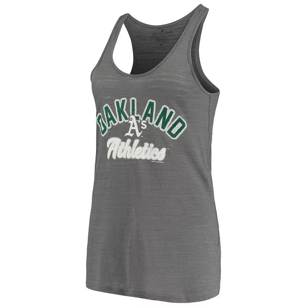 Women's Soft as a Grape Charcoal Oakland Athletics Multi-Count Tank Top,  Product Image