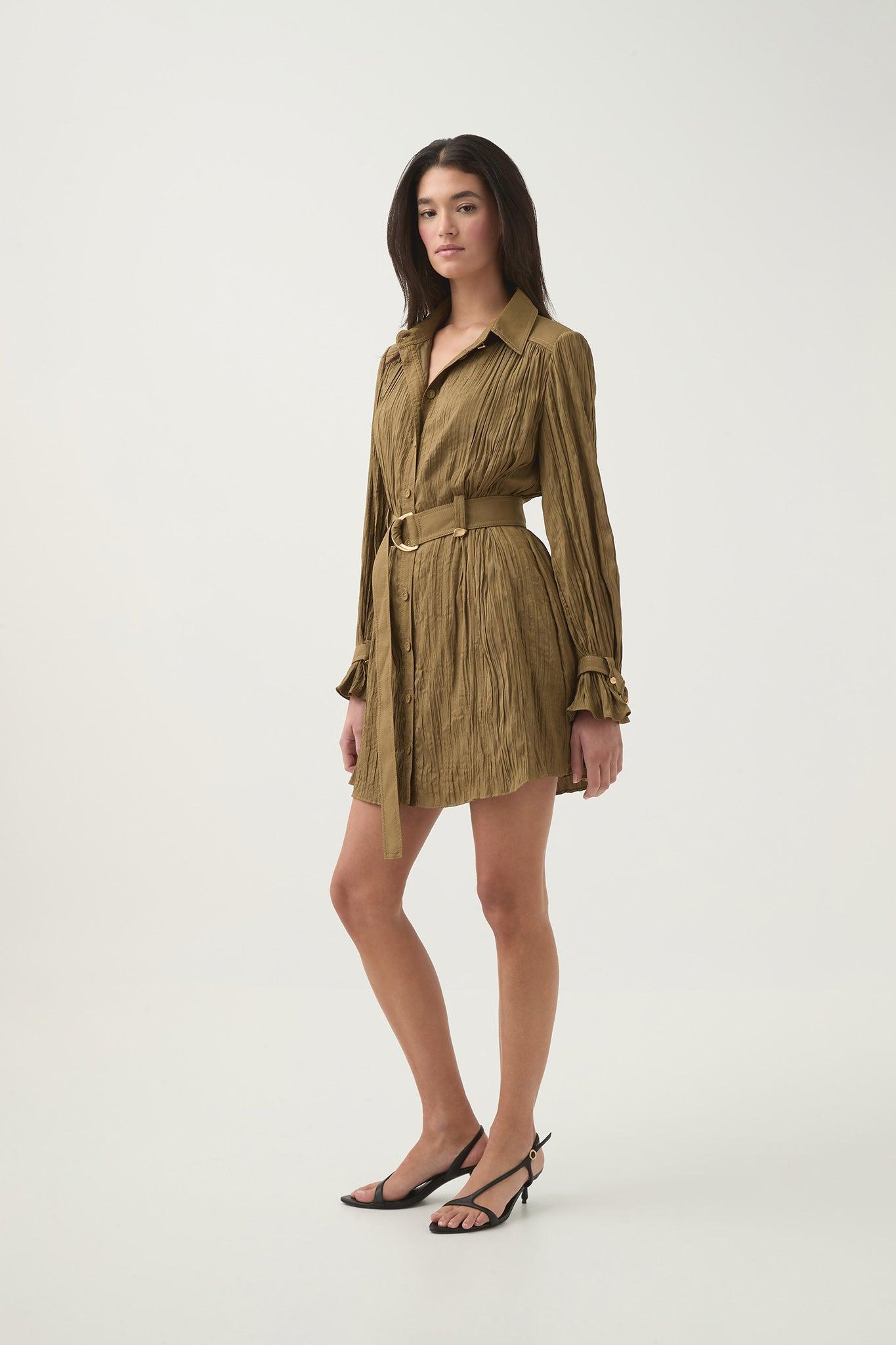 Bays Crushed Pleat Mini Dress Product Image