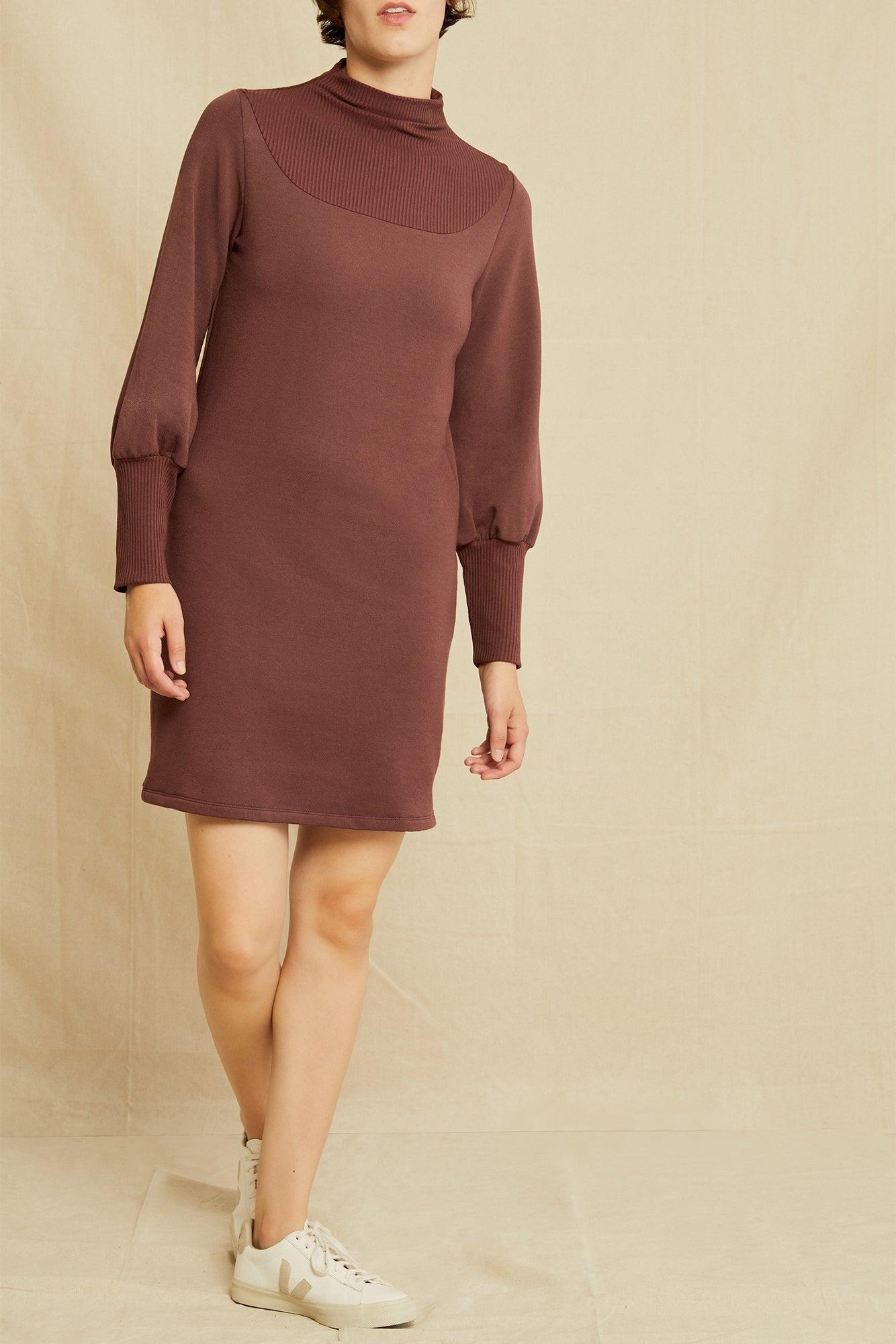 Inka Luxe Fleece Dress - Mocha - ReAmour Product Image