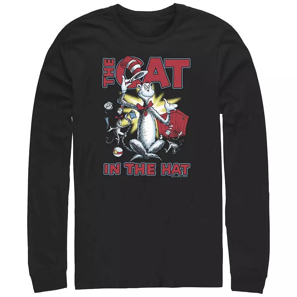 Big & Tall Dr. Seuss The Cat In The Hat Cattitude Long Sleeve Graphic Tee, Men's, Size: 3XB, Black Product Image