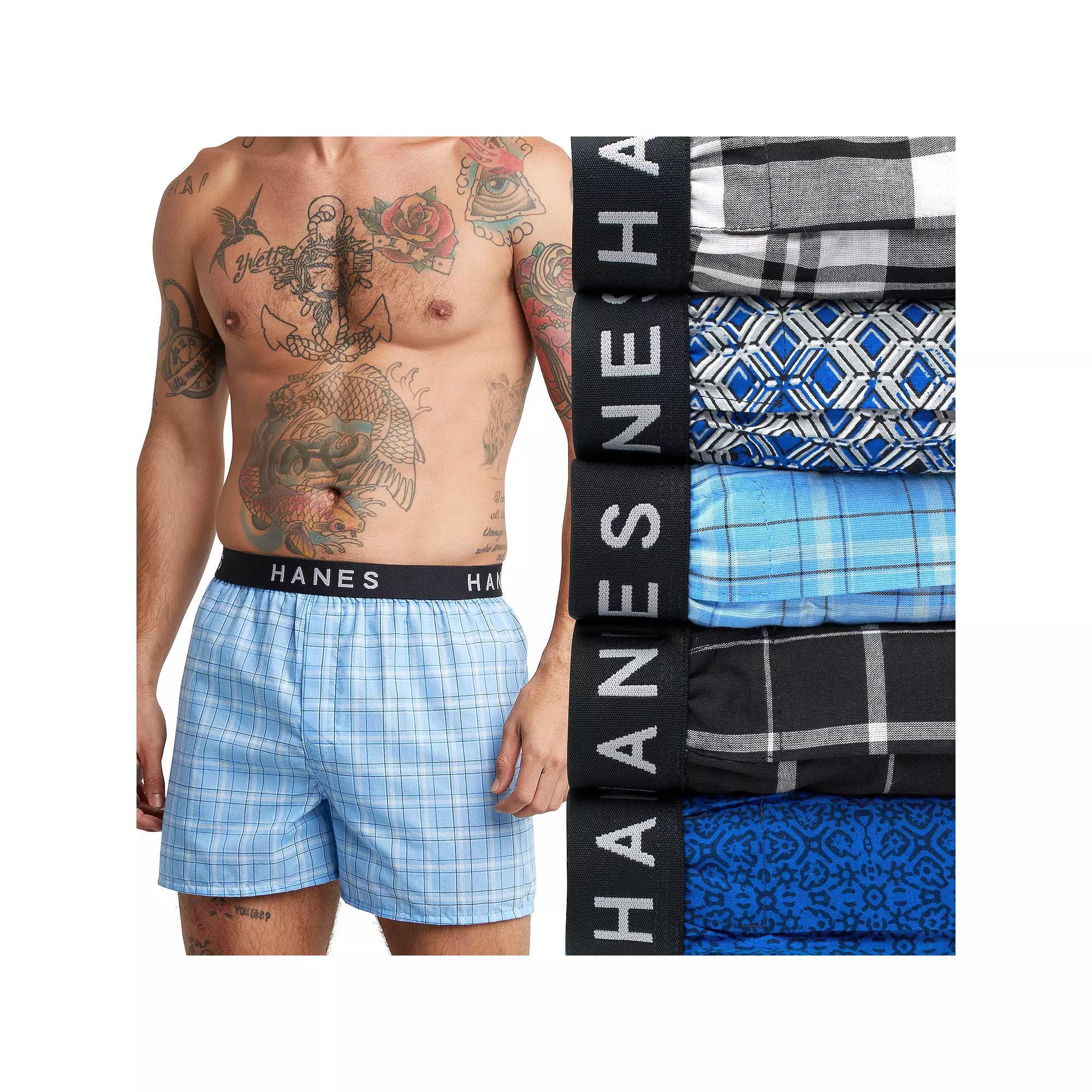 Hanes Ultimate 5-Pack Mens Woven Boxer Underwear Product Image